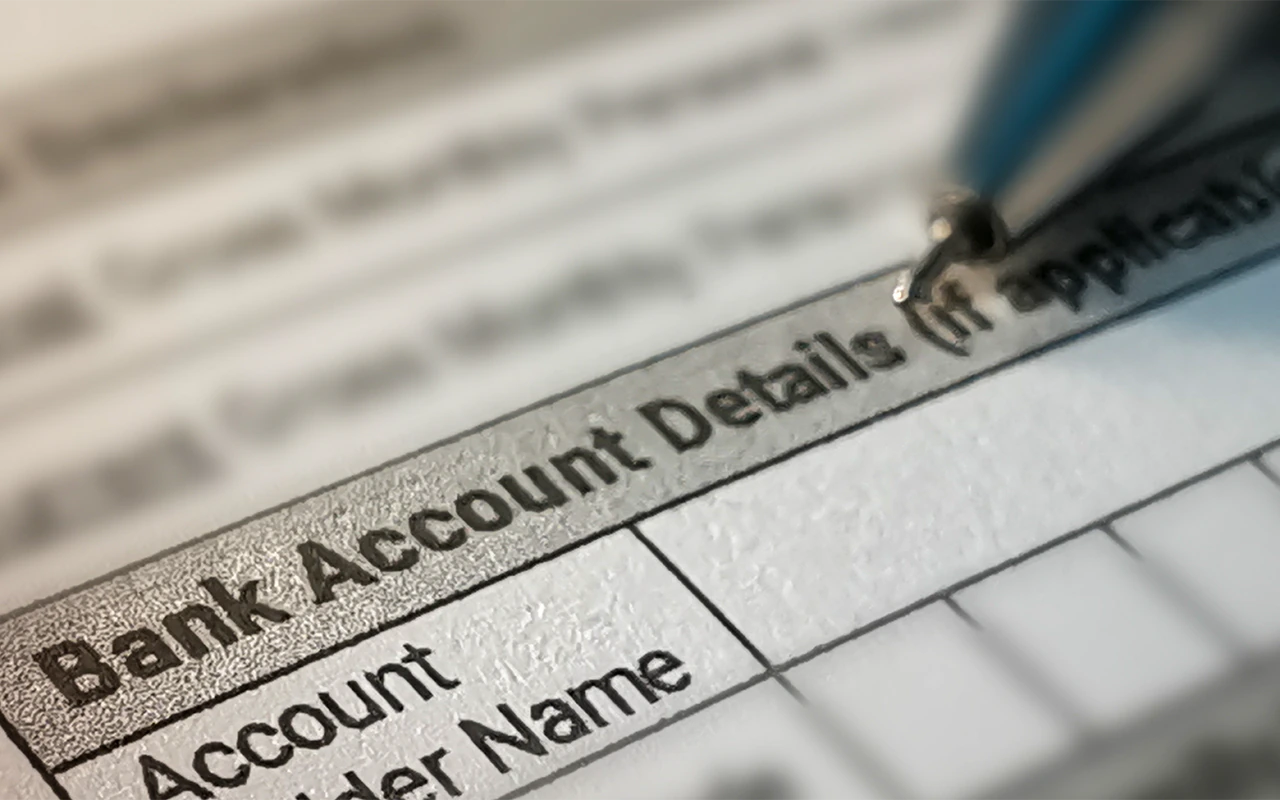 bank account form